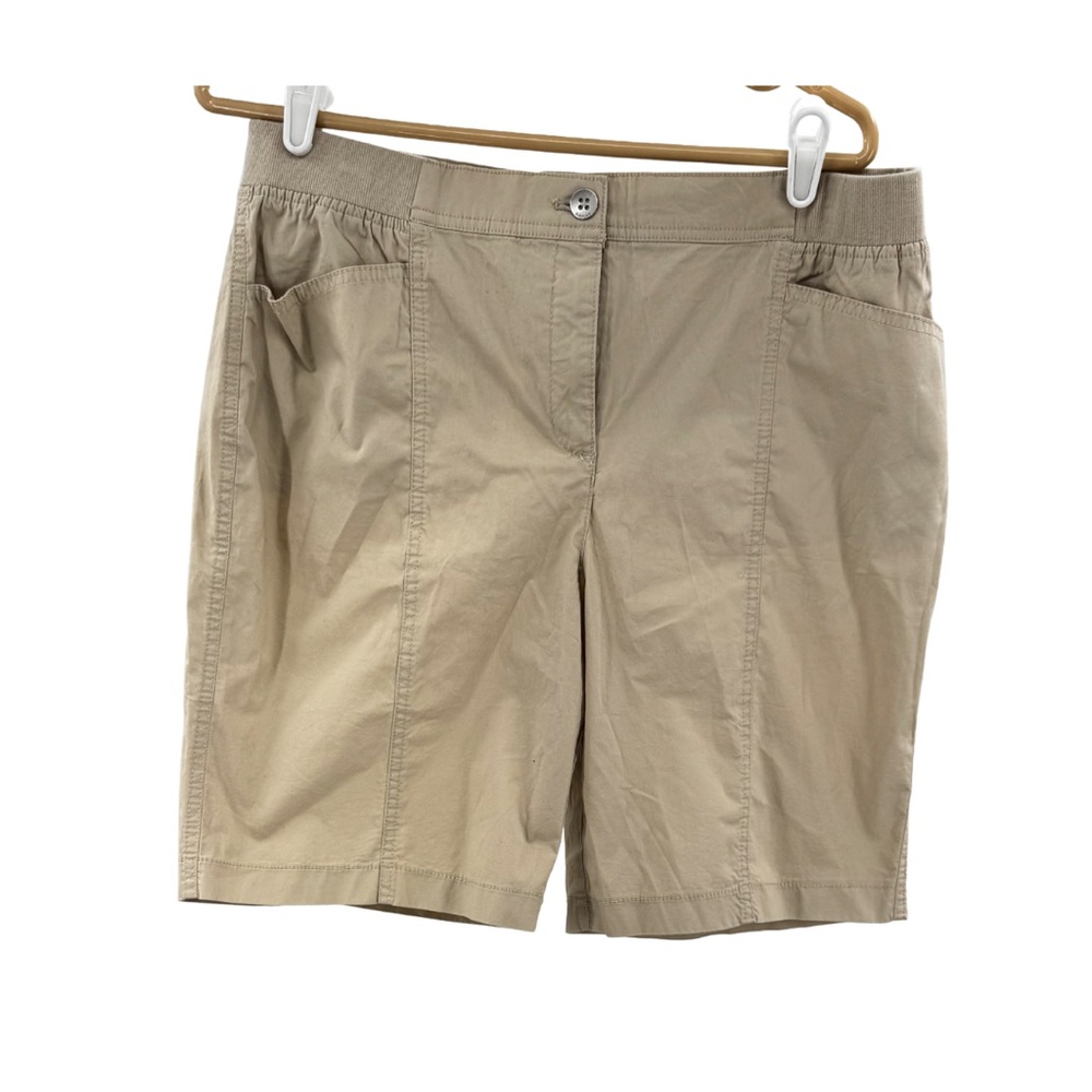 Chico's Tan cargo 12 Shorts cotton neutral Bermuda vacation casual summer